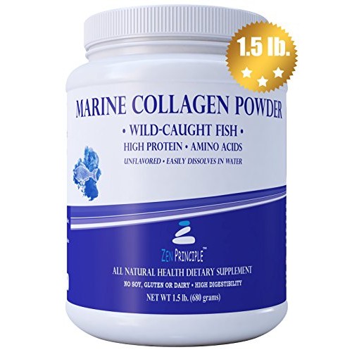 Large 1.5 lb. Marine Collagen Peptides Powder. Wild-Caught Fish, N...