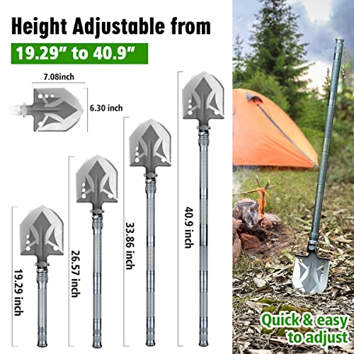 ZENHOSIT Camping Survival Shovel with Axe, Multifunctional Tactica...