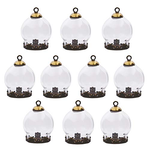 10pcs 20x15mm Cute Mini Clear Glass Globe with findings Glass Dome...