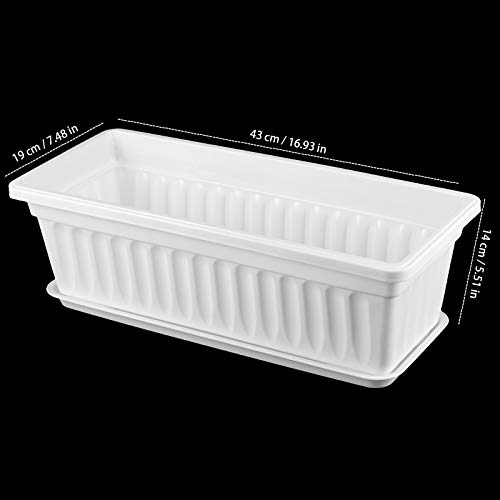ZEONHAK 6 Pack 17 Inches Countryside Flower Box Planters, Plastic ...