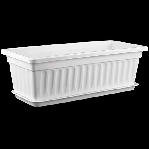 ZEONHAK 6 Pack 17 Inches Countryside Flower Box Planters, Plastic ...