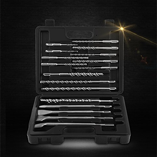 Rotary Hammer Drill Bits, 17pcs Drill Bits and Chisels Set Electri...