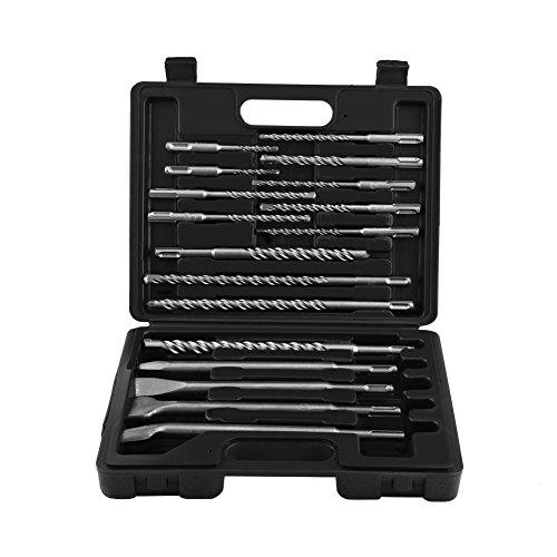 Rotary Hammer Drill Bits, 17pcs Drill Bits and Chisels Set Electri...