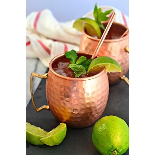 ZERRO Copper Straws Food Safe Solid Copper Mule Drinking Straws Se...
