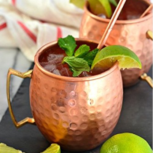 ZERRO Copper Straws Food Safe Solid Copper Mule Drinking Straws Se...