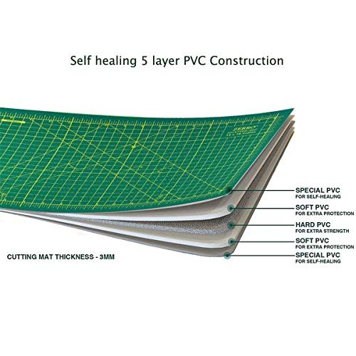 ZERRO Self Healing Cutting Mat Double Sided Durable 5-Ply 12 x 18...