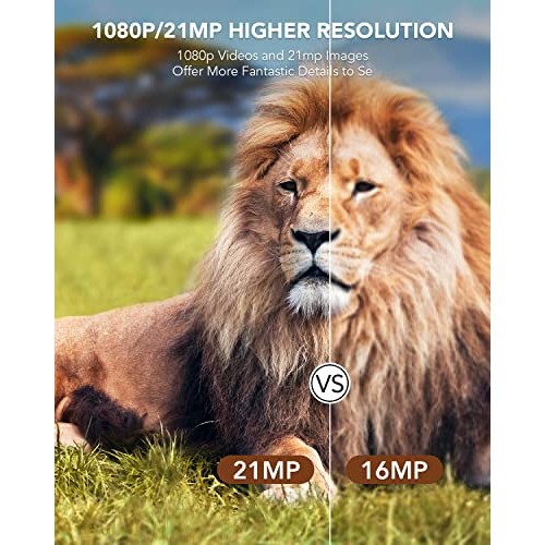 ZETHUS Trail Camera TC-10, 21MP 1080P Hunting Game Cameras with Ni...