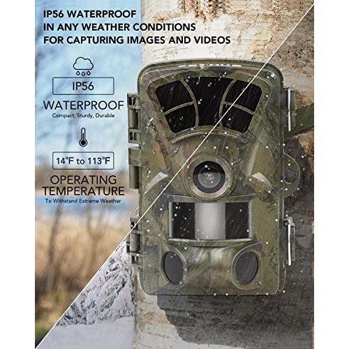 ZETHUS Trail Camera TC-10, 21MP 1080P Hunting Game Cameras with Ni...