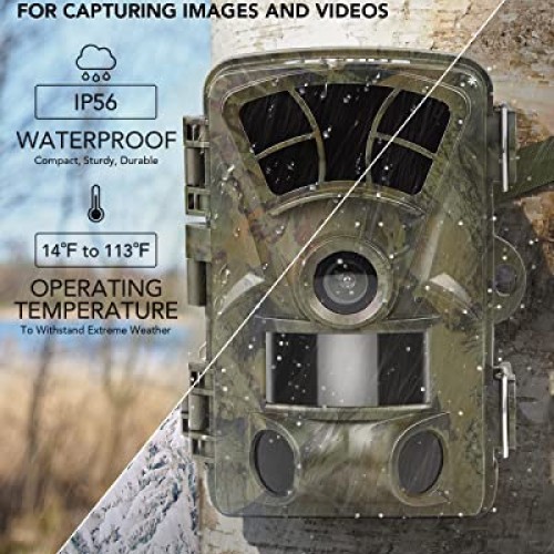 ZETHUS Trail Camera TC-10, 21MP 1080P Hunting Game Cameras with Ni...