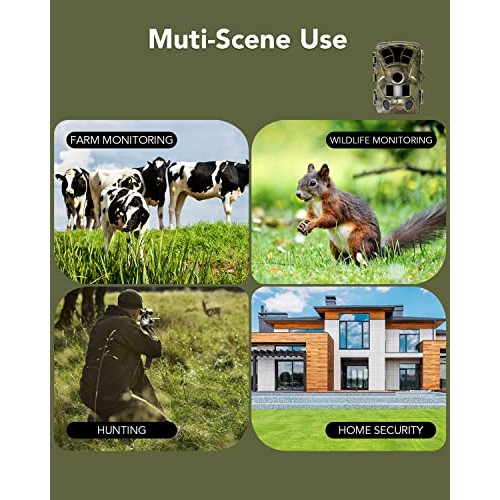 ZETHUS Trail Camera TC-10, 21MP 1080P Hunting Game Cameras with Ni...