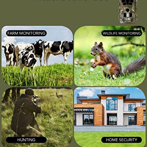 ZETHUS Trail Camera TC-10, 21MP 1080P Hunting Game Cameras with Ni...