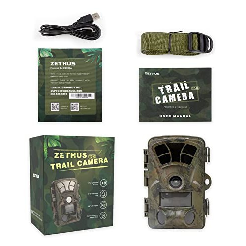 ZETHUS Trail Camera TC-10, 21MP 1080P Hunting Game Cameras with Ni...