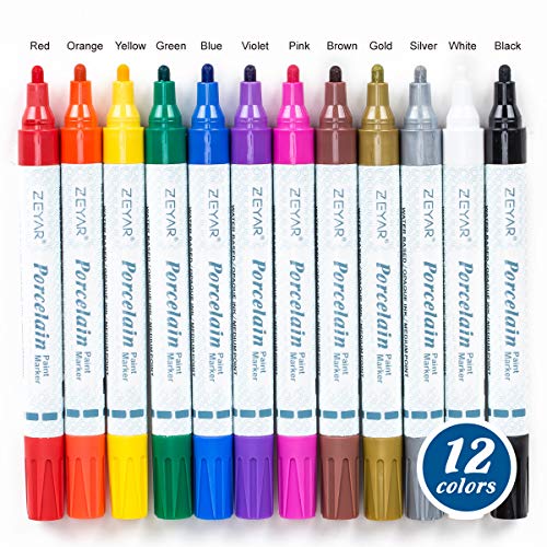 ZEYAR Porcelain Art Paint Pens, Professional Ceramic painting, 12 ...