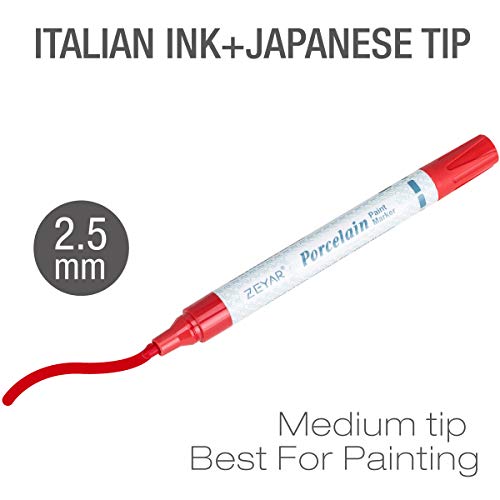 ZEYAR Porcelain Art Paint Pens, Professional Ceramic painting, 12 ...