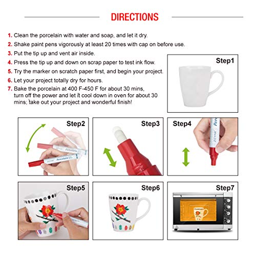 ZEYAR Porcelain Art Paint Pens, Professional Ceramic painting, 12 ...