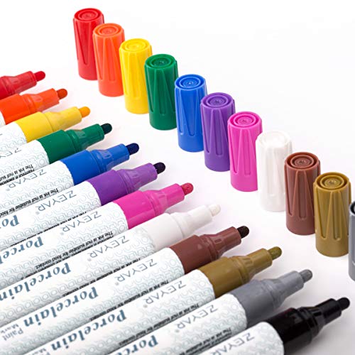 ZEYAR Porcelain Art Paint Pens, Professional Ceramic painting, 12 ...