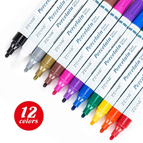 ZEYAR Porcelain Art Paint Pens, Professional Ceramic painting, 12 ...
