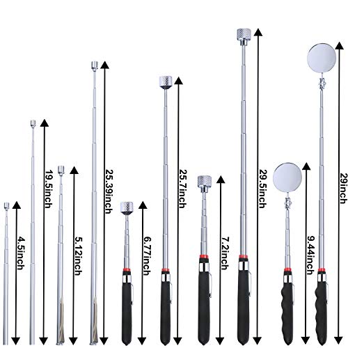 5 Pieces Magnetic Pick-up Grabber Tool including 15 lb/ 10 lb/ 3 l...