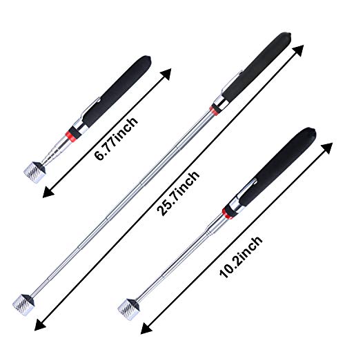 5 Pieces Magnetic Pick-up Grabber Tool including 15 lb/ 10 lb/ 3 l...