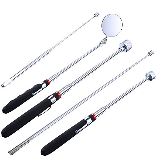 5 Pieces Magnetic Pick-up Grabber Tool including 15 lb/ 10 lb/ 3 l...