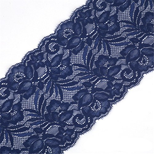 5 Yards Floral Lace Ribbon Stretch Tulle Lace Trim Elastic Webbing...