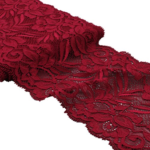 5 Yards Floral Lace Ribbon Stretch Tulle Lace Trim Elastic Webbing...