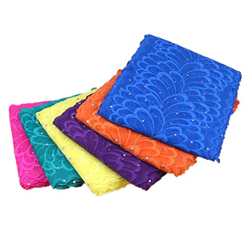 5 Yards Peacock Lace Ribbon with Sequins Stretch Floral Tulle Lace...