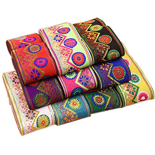 7 Yards Sunrise Sunset on The Moutain Jacquard Ribbon Suzani Flora...