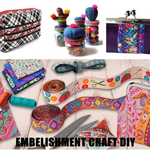 7 Yards Sunrise Sunset on The Moutain Jacquard Ribbon Suzani Flora...