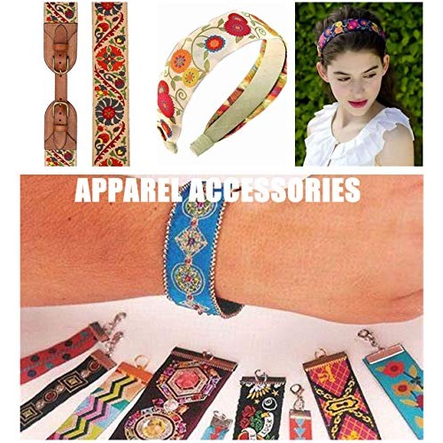 7 Yards Sunrise Sunset on The Moutain Jacquard Ribbon Suzani Flora...