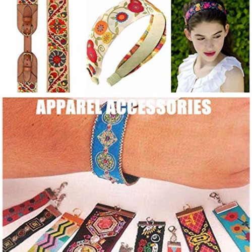 7 Yards Sunrise Sunset on The Moutain Jacquard Ribbon Suzani Flora...