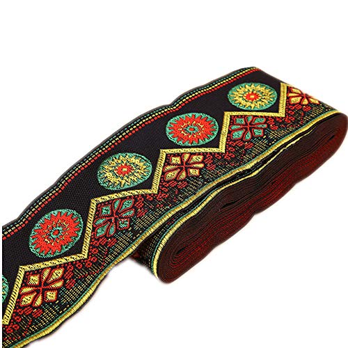 7 Yards Sunrise Sunset on The Moutain Jacquard Ribbon Suzani Flora...