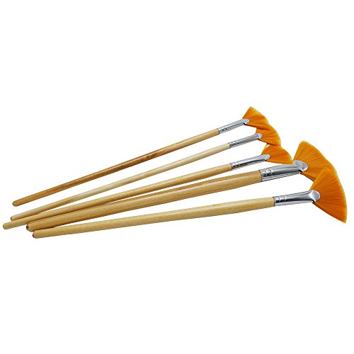 ZHOUXINXING 5Pcs/Set,fan-Shaped Nylon Hair short Wood Rod brush pa...
