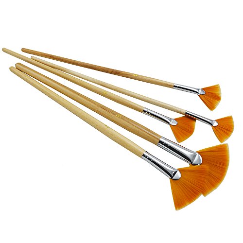 ZHOUXINXING 5Pcs/Set,fan-Shaped Nylon Hair short Wood Rod brush pa...