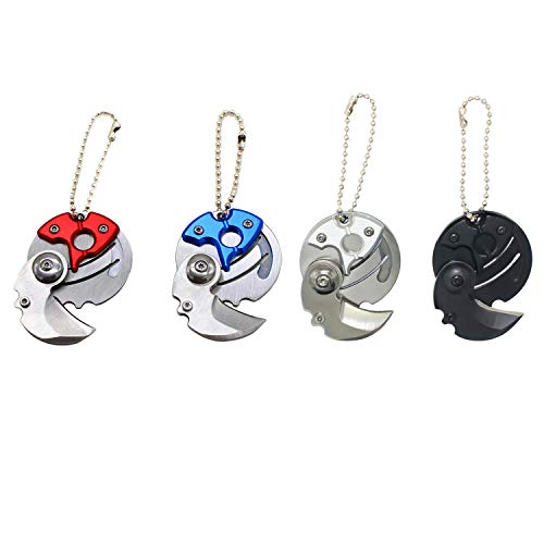 ZHU YU CHUN 4 Pcs Stainless Steel Folding Pocket Knifes Coin Shape...