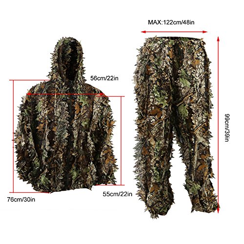Zicac Outdoor Camo Ghillie Suit 3D Leafy Camouflage Clothing Jungl...