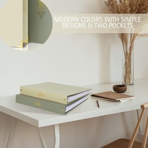 Aesthetic 3 Ring Binder Set of 2 - Sturdy 1 Inch Binder Fits Lette...