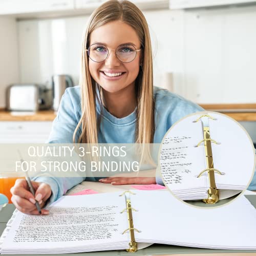 Aesthetic 3 Ring Binder Set of 2 - Sturdy 1 Inch Binder Fits Lette...