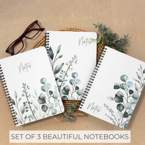 Aesthetic Spiral Notebook Set of 3 For Women - Cute College Ruled ...