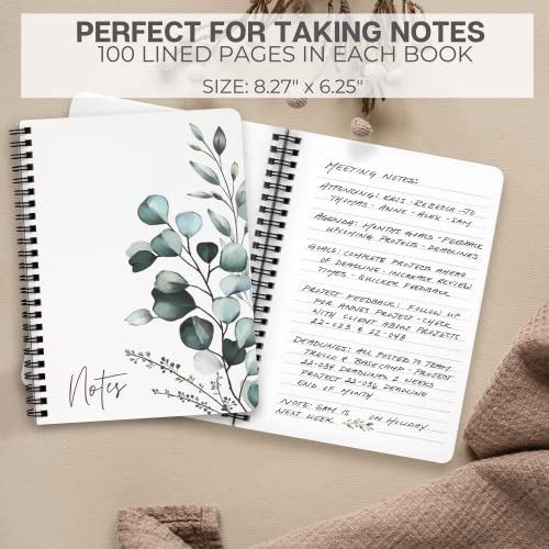 Aesthetic Spiral Notebook Set of 3 For Women - Cute College Ruled ...