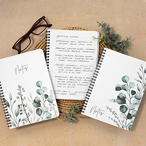 Aesthetic Spiral Notebook Set of 3 For Women - Cute College Ruled ...