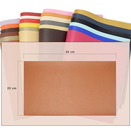 ZIIYAN 24 Pieces 8x13.420x34cm Colored Faux PU Leather Sheets ...