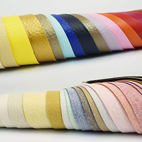 ZIIYAN 24 Pieces 8x13.420x34cm Colored Faux PU Leather Sheets ...