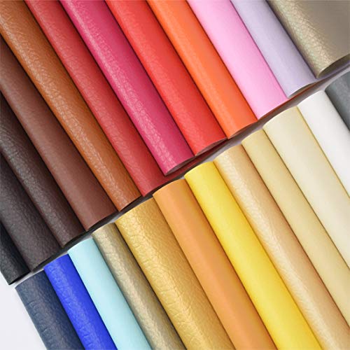 ZIIYAN 24 Pieces 8x13.420x34cm Colored Faux PU Leather Sheets ...