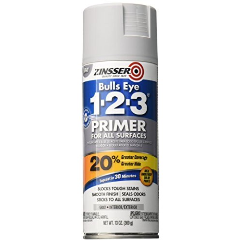 Zinsser 290971 Bulls Eye 1-2-3 All Surface Spray Primer, 13 oz, Gray