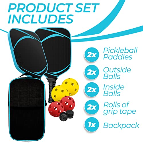 USAPA Certified Graphite Pickleball Paddles Set of 2 Paddles, In...