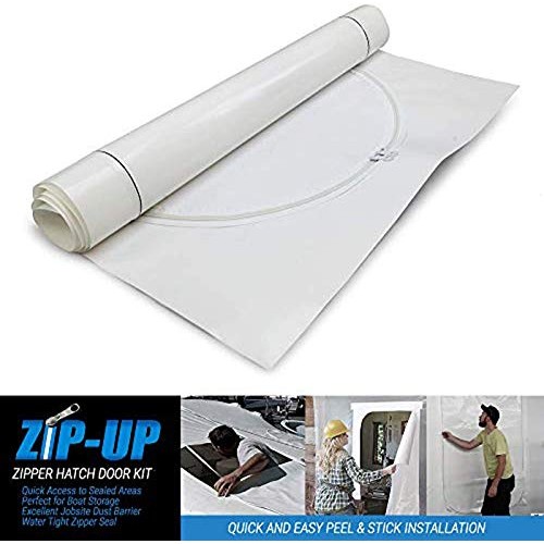 Zip-Up GIDS-1030576 H30X72-T2W Zipper Door, 30 in. X 72 in, White-...