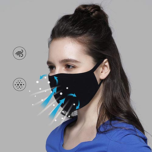 5 Pack Fashion Protective, Unisex Black Dust Cotton, Reusable Cott...
