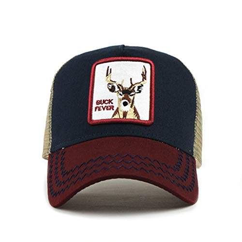 Zlolia Fits Men Women Embroidered Deer Print Trucker Baseball Cap ...