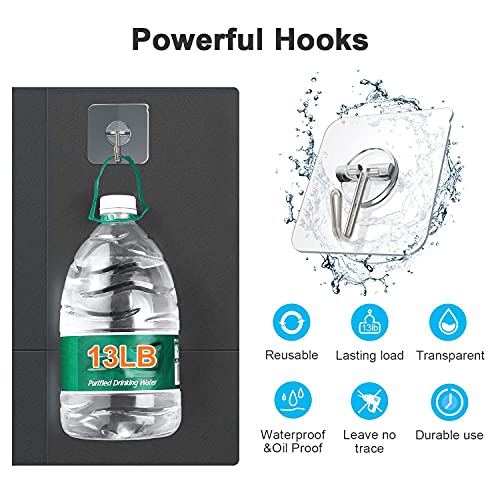 Znben Adhesive Hooks, Reusable Utility Hooks Heavy Duty 13LB Wall ...